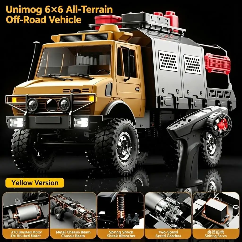 Austarhobby Model New Unimog RC Off-Road Truck, Cross Flagship Version, 1/10 Scale RC Simulation Full Proportional Toy Car