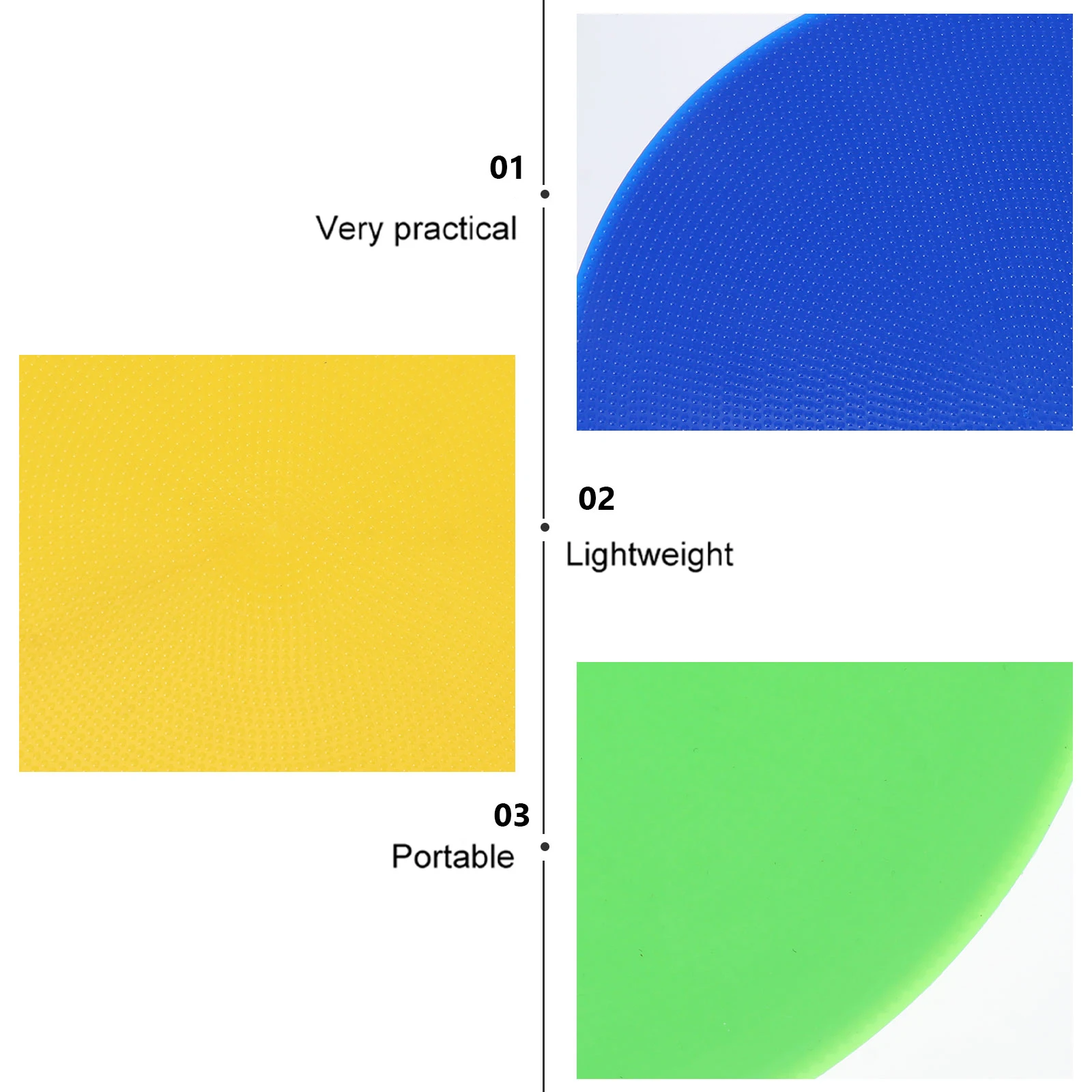 

8Pcs Stadium Landmarks Durable PVC Landmark Pads Red Blue Yellow Green for Soccer Hockey Basketball Training Stadium Landmark