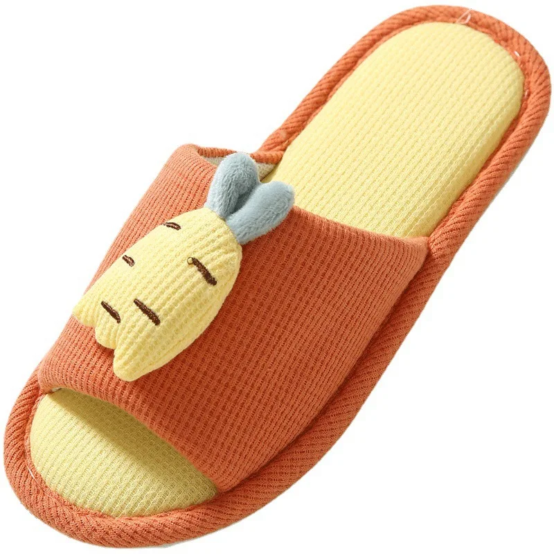 Women's Slippers 2026 Hot Sale Cute Slippers For Women Linen Slippers Falt Flip Flops Indoor Home Non-Slip Cotton House Slipper