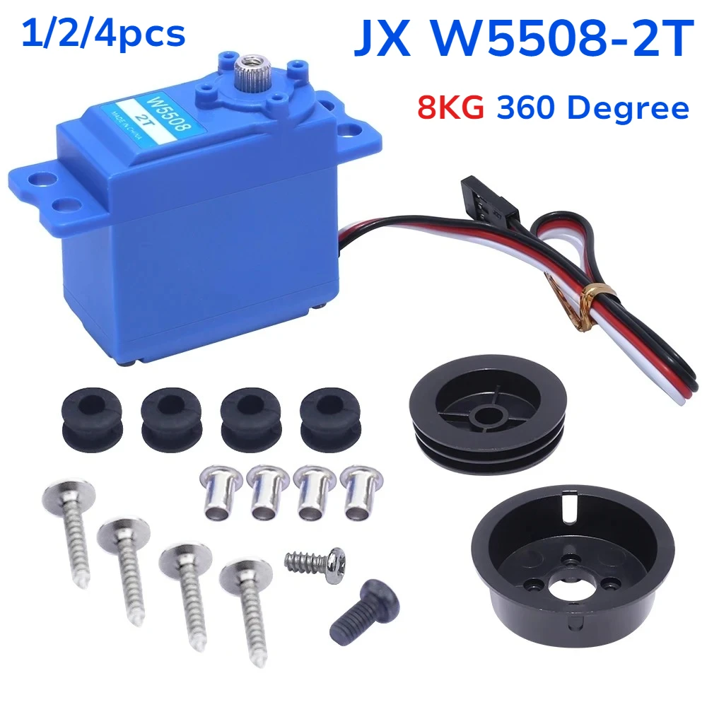 JX W5508-2T 8KG 0.4Sec High Speed Sail Winch Servo Digital Metal Gear Standard Steer Gear 360 Degree for Competition Rc Boat