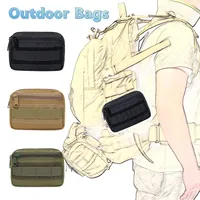 Tactical Molle Waist Belt Nylon Bag Double Layer EDC Pack Outdoor Hip Pouch Fanny Pack Camping Hunting Accessories Bags