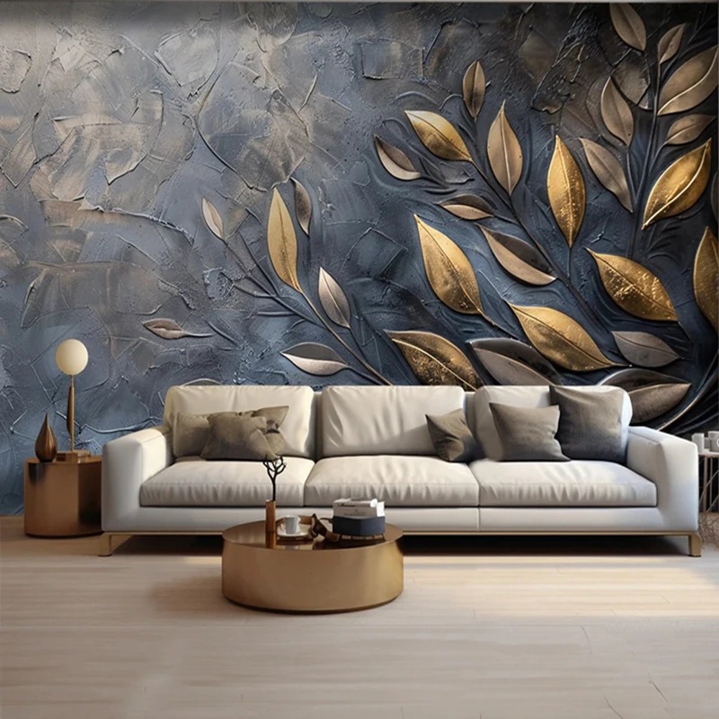 Custom Any Size Photo Mural 3D Retro Leaves Pattern Wallpaper For Living Room Bedroom TV Background Backdrop Wall Papers Decor