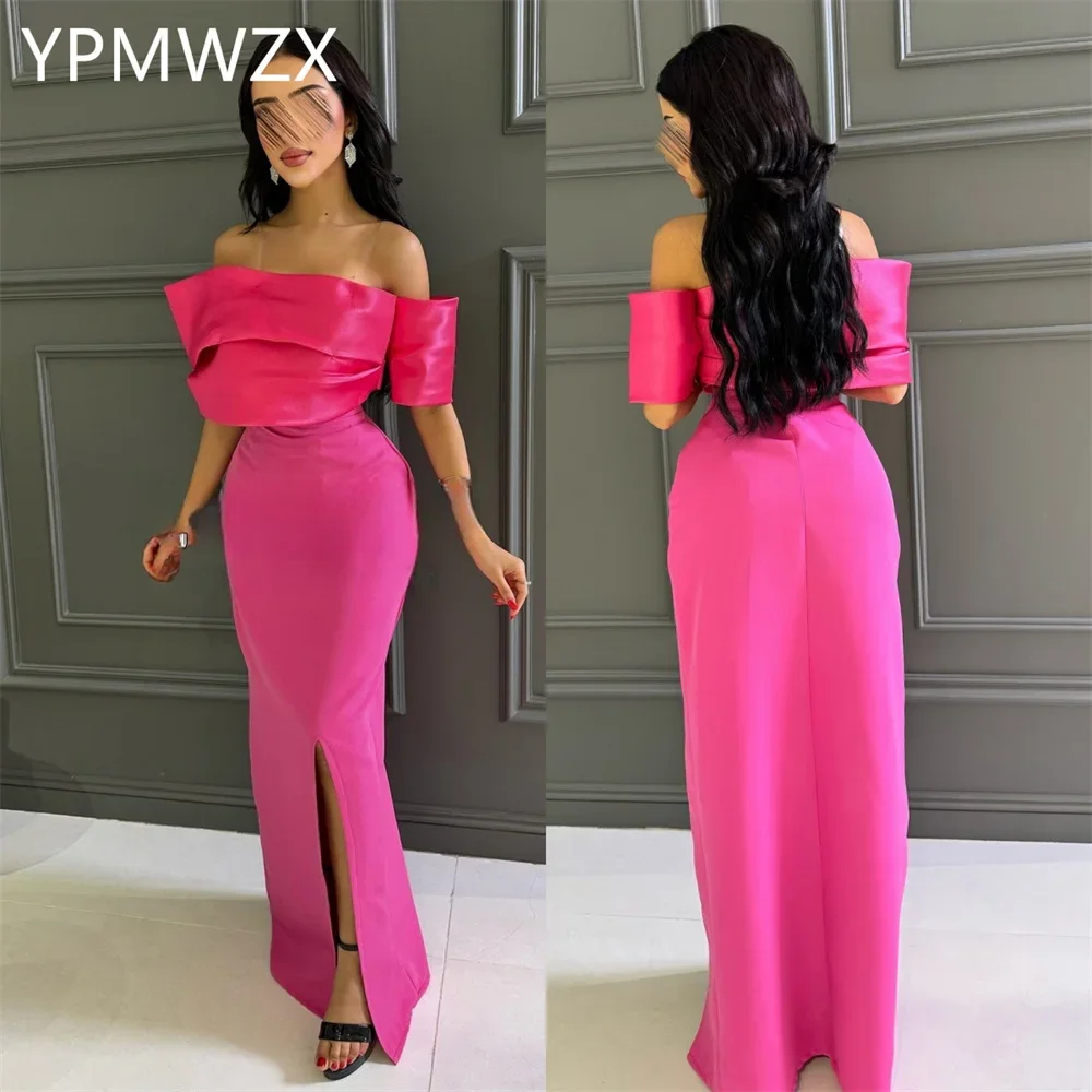 Customized Party Dress Occasion Prom Gown YPMWZX Off-the-shoulder Column Floor Length Skirts Bespoke  Dresses Evening F