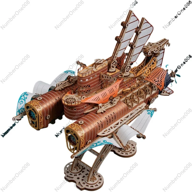 

Fantasy Spaceship 20,000 Miles Under The Sea 3D Assembly Model Adult Three-dimensional Wooden Puzzle Handmade DIY Christmas Gift