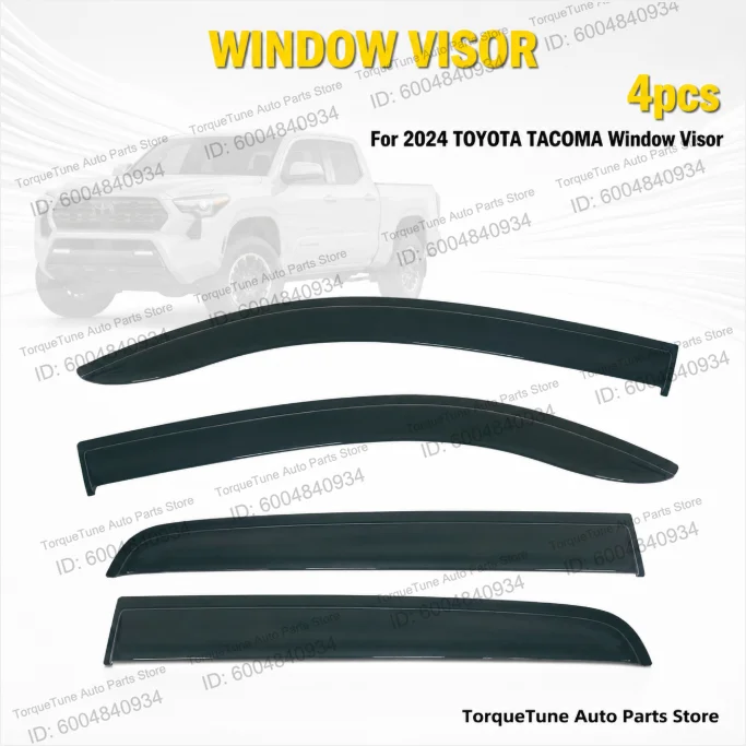 Premium In Channel Easy Installation Window Visor Wind Deflector For 2024 TOYOTA TACOMA Double Cab 4 Doors N400 Direct Fit