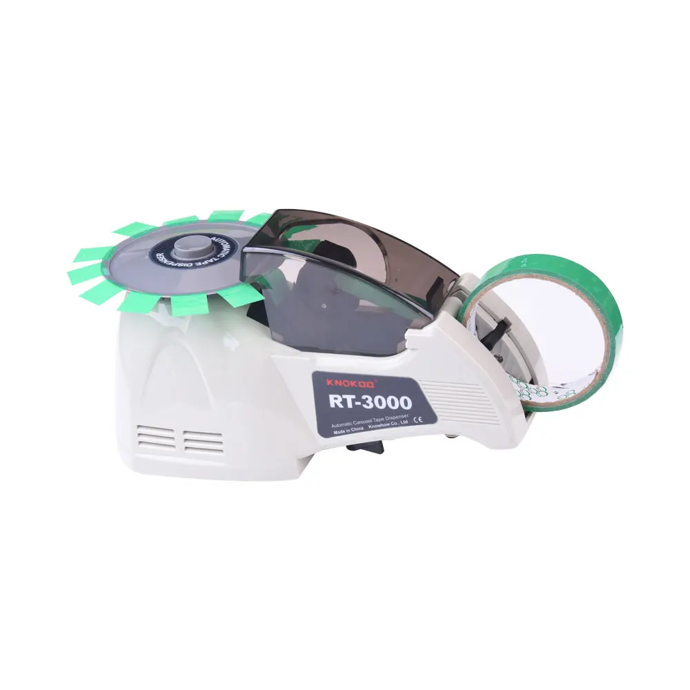 KNOKOO RT-3000 Electric Automatic Tape Dispenser Narrow Soft Packing Tape Carousel Adhesive Cutter with Motor Core Component