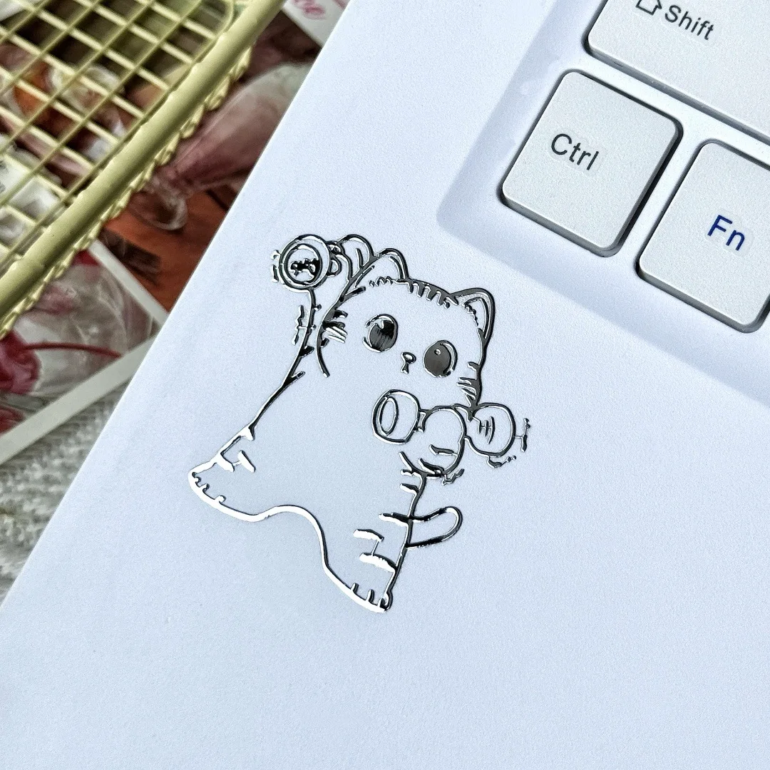 

Cute Sport Cat 3D Metal Hollow Out Sticker Waterproof Vinyl Decal for Car Laptop Water Bottle