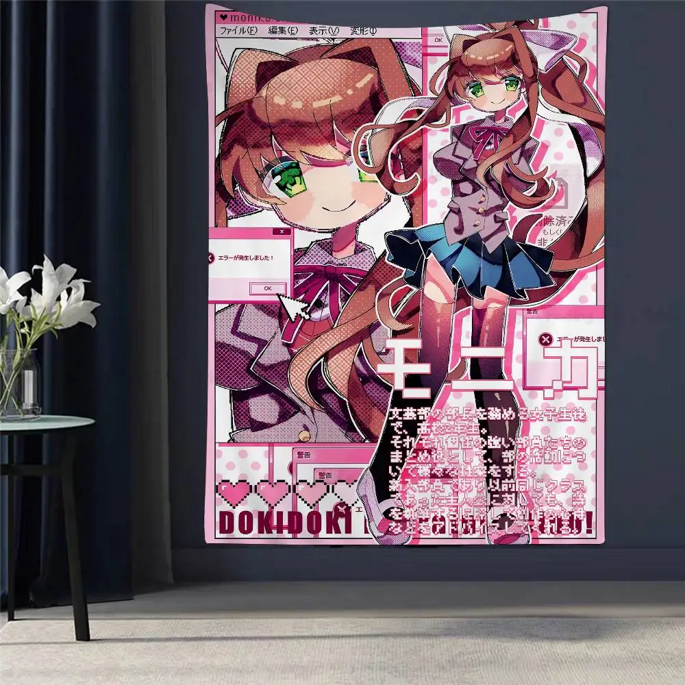 

D-Doki D-Doki L-Literature Club Printed Wall Tapestry Cheap Hippie Wall Hanging Bohemian Wall Tapestries Mandala INS Home Decor