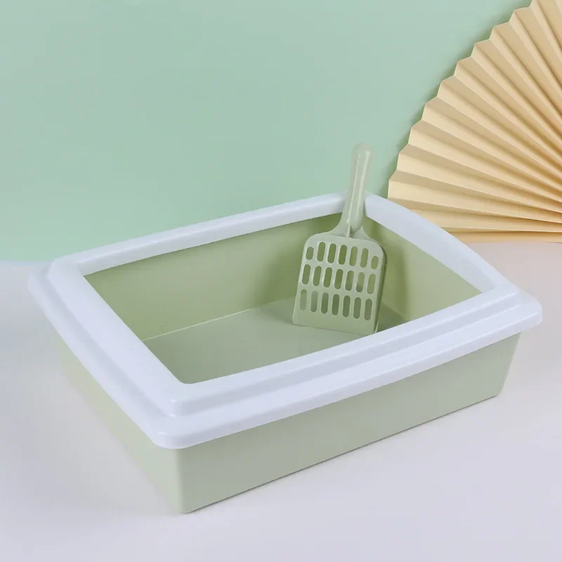

2022 Large Cat Box Toilet Litter Pan Basin With Free Scooper Modern Cat Pet Litter Box