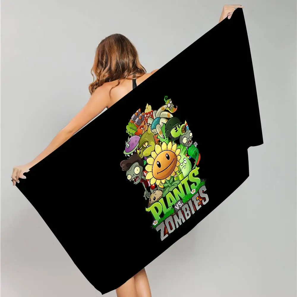 Classic Game P-Plants Vs Z-Zombies Microfiber Beach Towel Absorbent Quick dry Soft Yoga Swimming Resort Mountain Climbing Towel