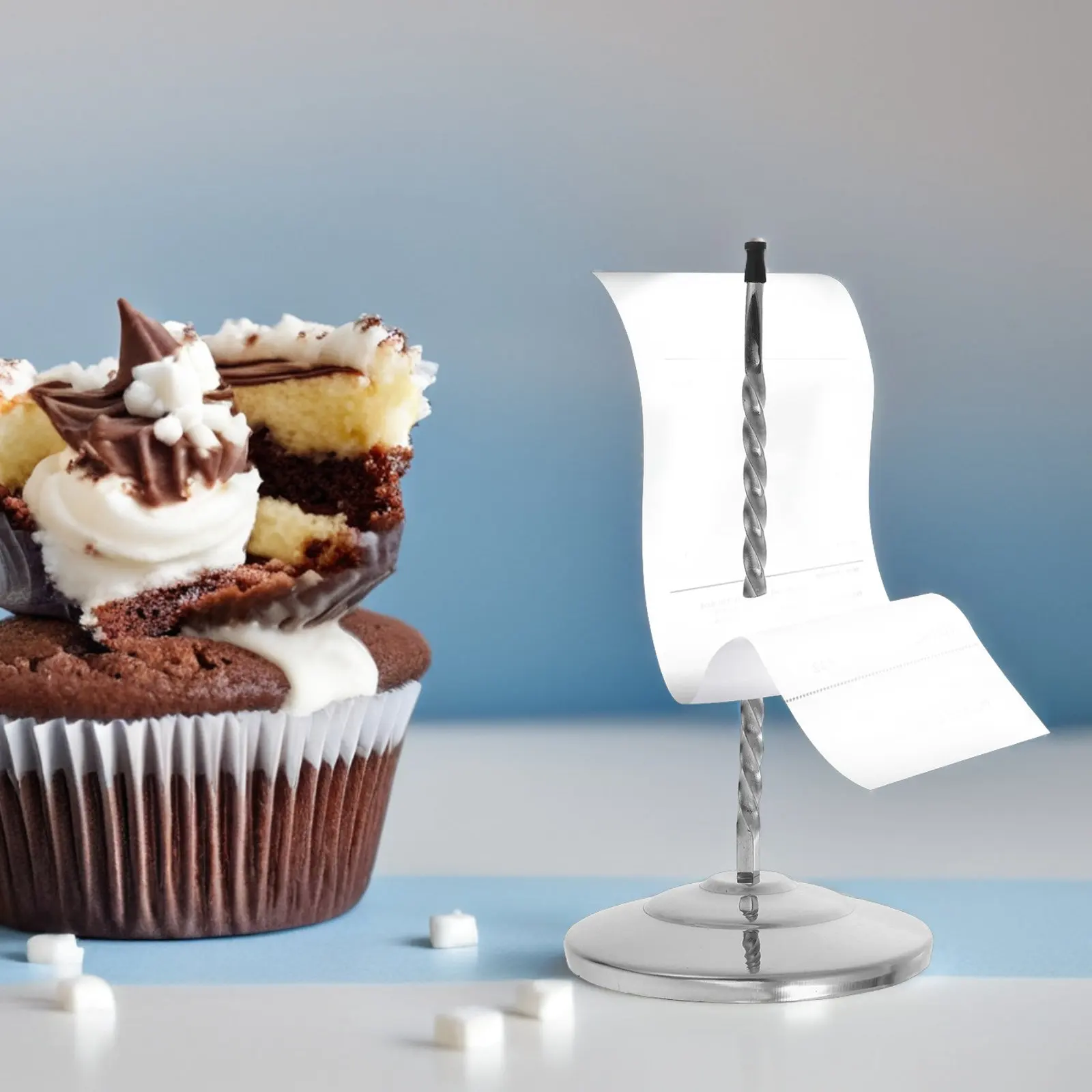 

Держатель для чеков из нержавеющей стали: компактный, спиральный дизайн, устойчивое широкое основание для ресторанов, кафе, баров, офисов, кухонь, для заказных билетов