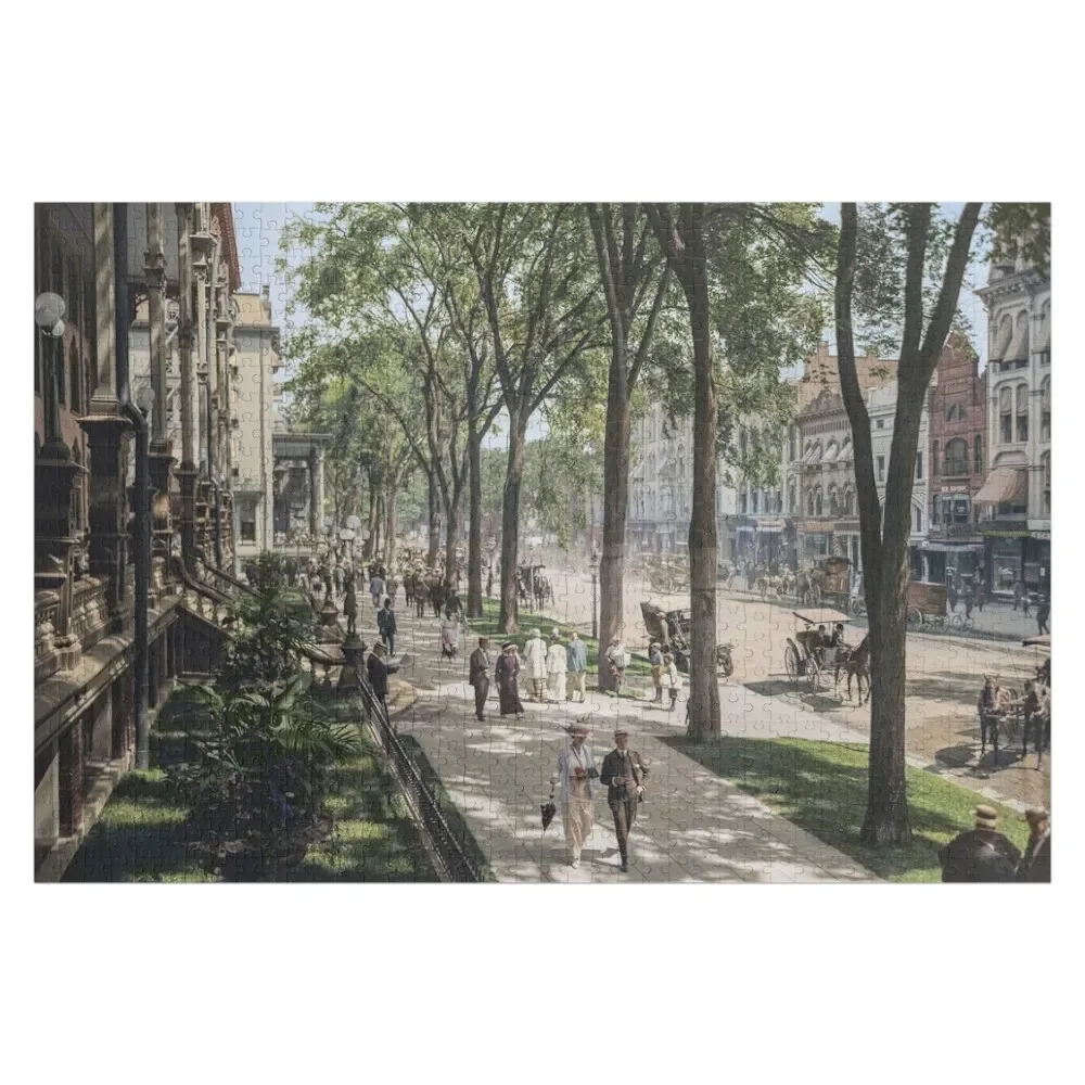 Broadway in Saratoga Springs, New York, ca 1915 (full size) Jigsaw Puzzle Picture Customized Gifts For Kids Custom Jigsaw Puzzle