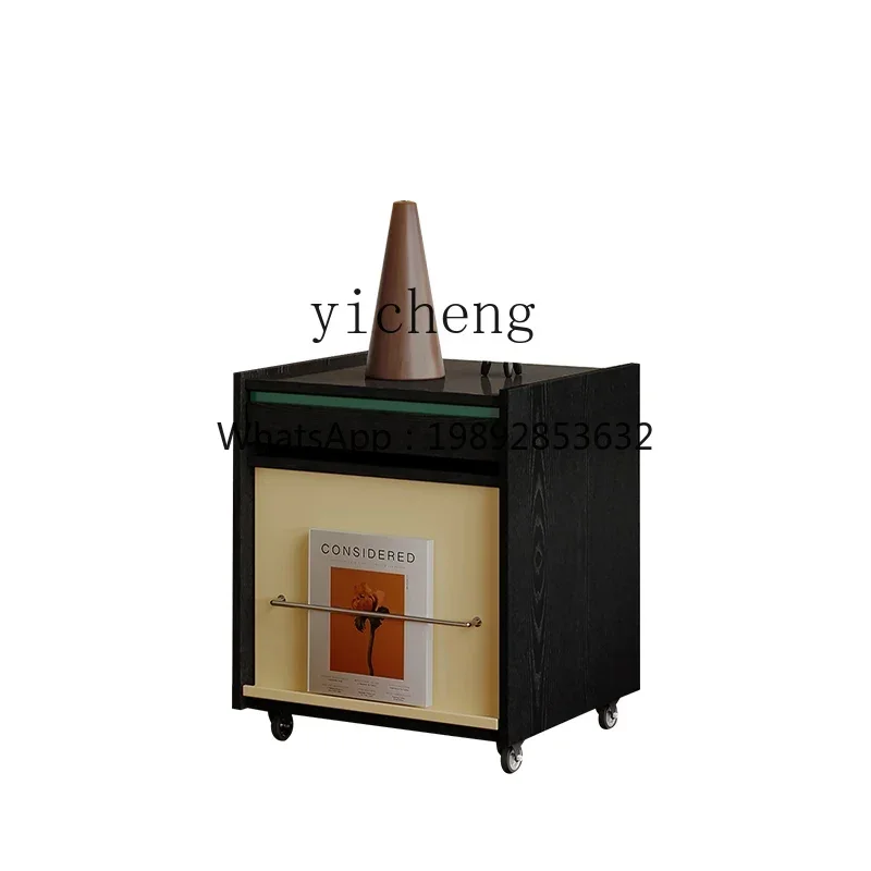 

D1antique bedside table retro bunk bedside cabinet color matching contrasting color storage small cabinet baking paint