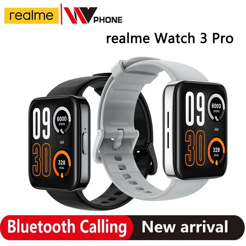 New Global Version realme Watch 3 Pro Smart Watch Heart Rate SpO2 1.78 4.52cm Display GPS 345mAh Battery Bluetooth 5.3
