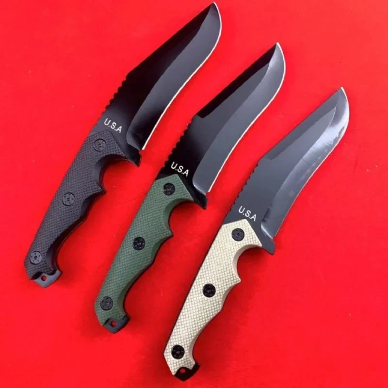 

Модифицированный прямой нож ST для активного отдыха, походный нож, портативный горный нож, многофункциональный, с ножнами K-типа.