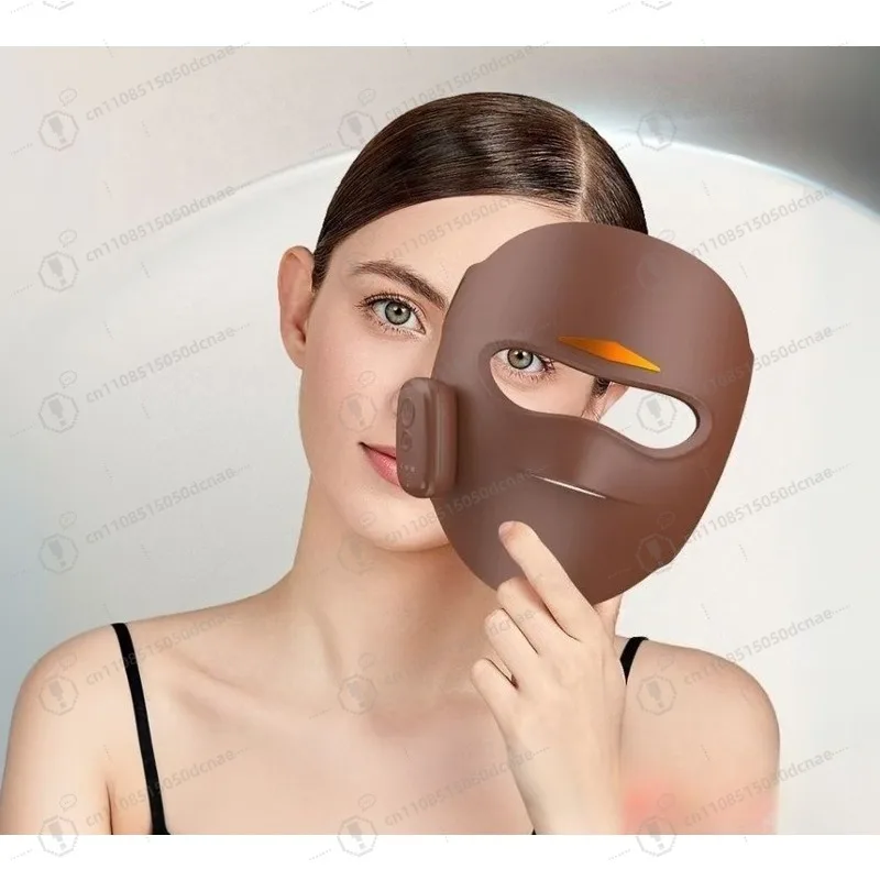 Wireless LED Photon Face Mask Red Light Therapy Device 3-Level Magnetic Silicone for Home Skincare