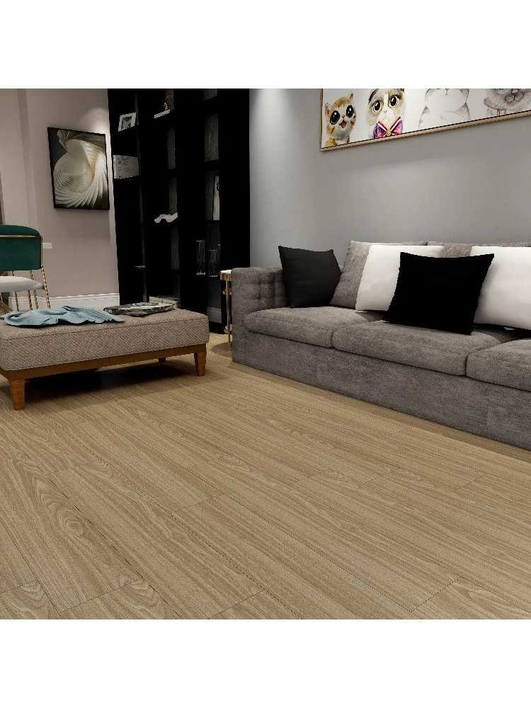 Versión personalizada Deluxe 7 "x49" PVC oficina núcleo duro SPC piso de plástico patrón tejido raspado a mano