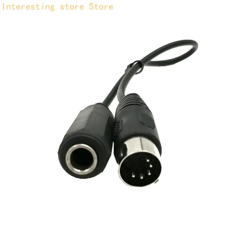 6.35 to Din 5Pin Cord Shielded RFI Interferences 6.35mm TRS to DIN 5Pin Connectors Wire Line for Sound System 55KC