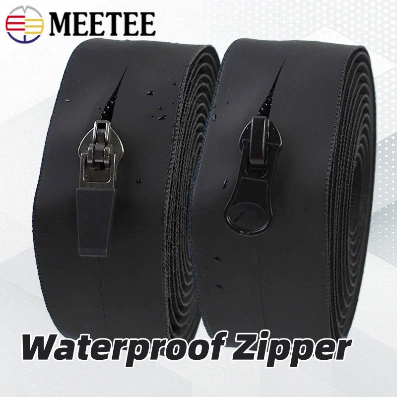 3/5/10Meters 3#5# Waterproof Reverse Zippers With Puller for Tent Sport Garment Invisible Zipper Repair Kits Sewing Accessories