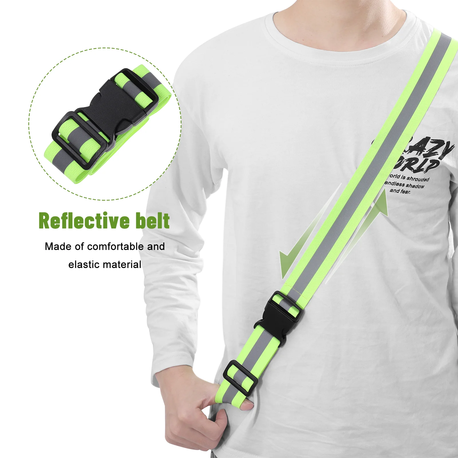 

Reflective Belt for Cycling Highly Visible Light Strip Motorcycling Night Run Belts Security