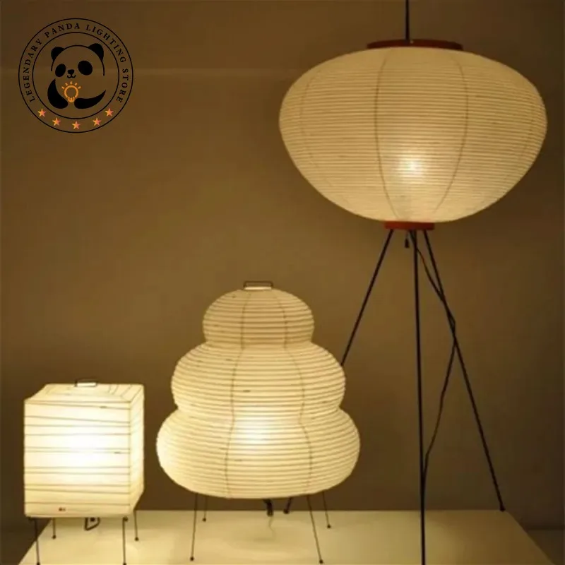 Imagem -02 - Japonês Wabi Sabi Rice Paper Floor Lamp Noguchi Yong Lanterna Quarto Salão de Canto Tea Room Art Decor Designer