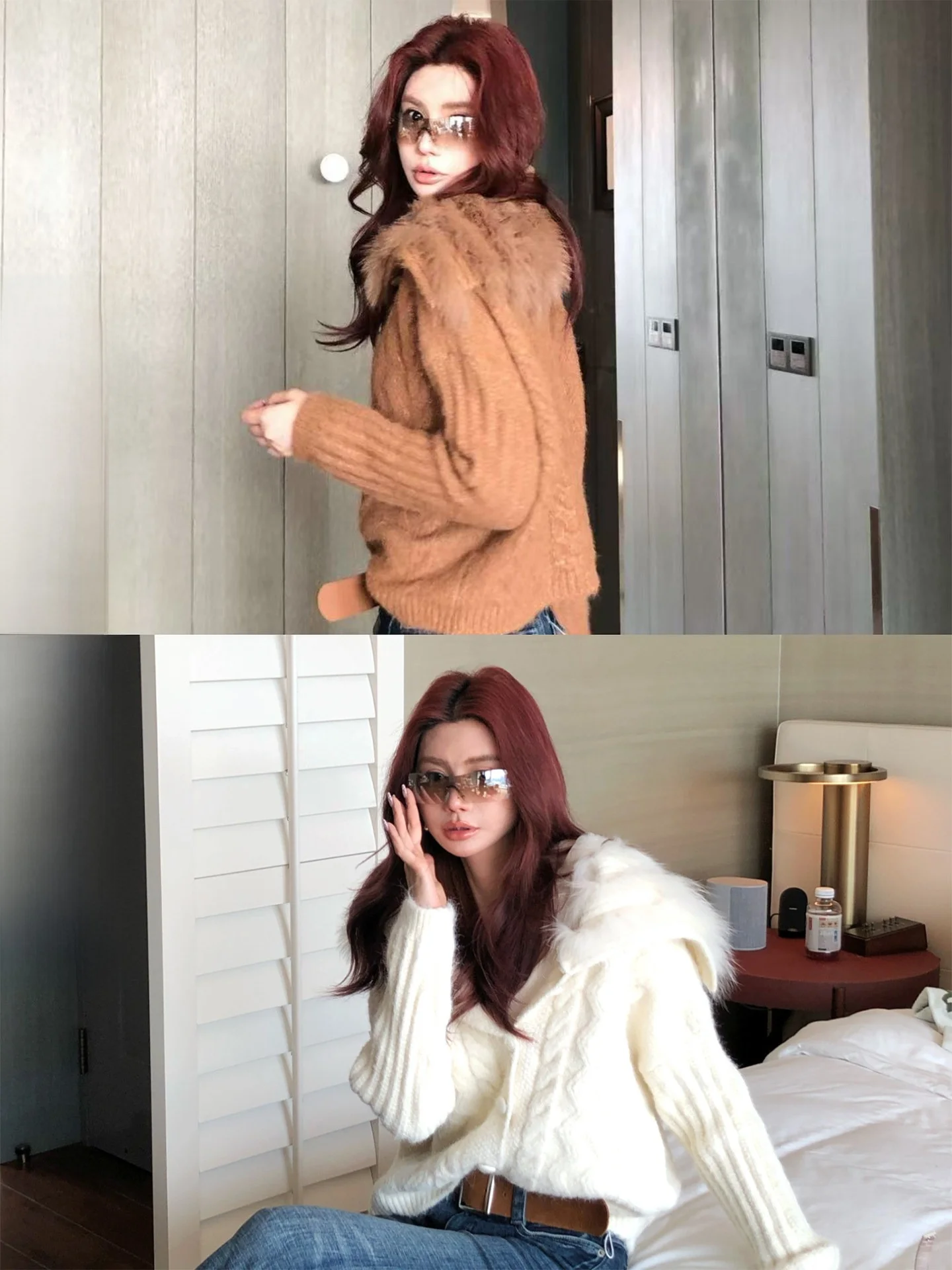 

Вязаный шерстяной свитер Ele с пуговицами для женщин, свободный крой, длинный рукав, стандартная длина, для повседневной носки