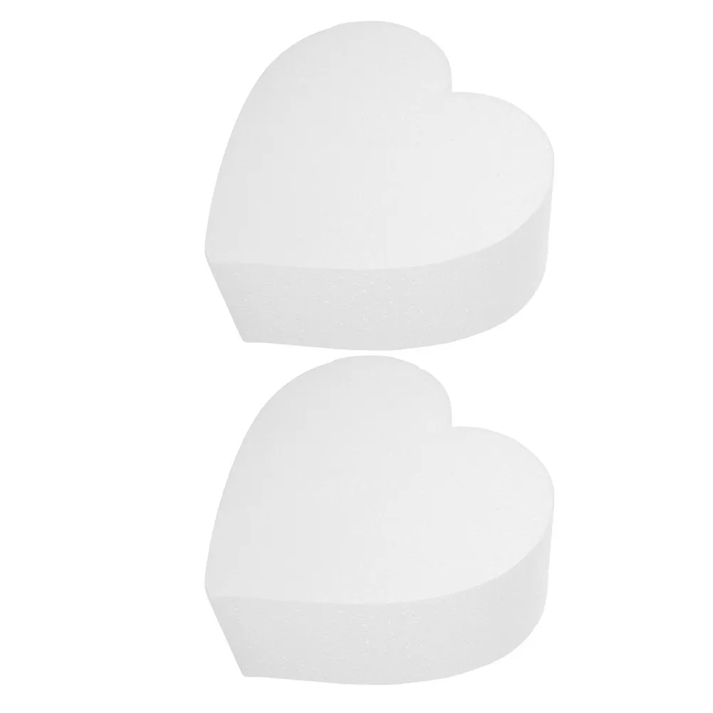 2Pcs Heart Shaped Cake Dummy Foam Core Baking Mold Practice Fondant Icing Decorating Valentines Wedding Celebration