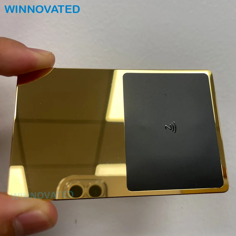 Customized product Customized Engraving Stainless Steel NFC Metal ID Card Blank Silver Metal Business Card