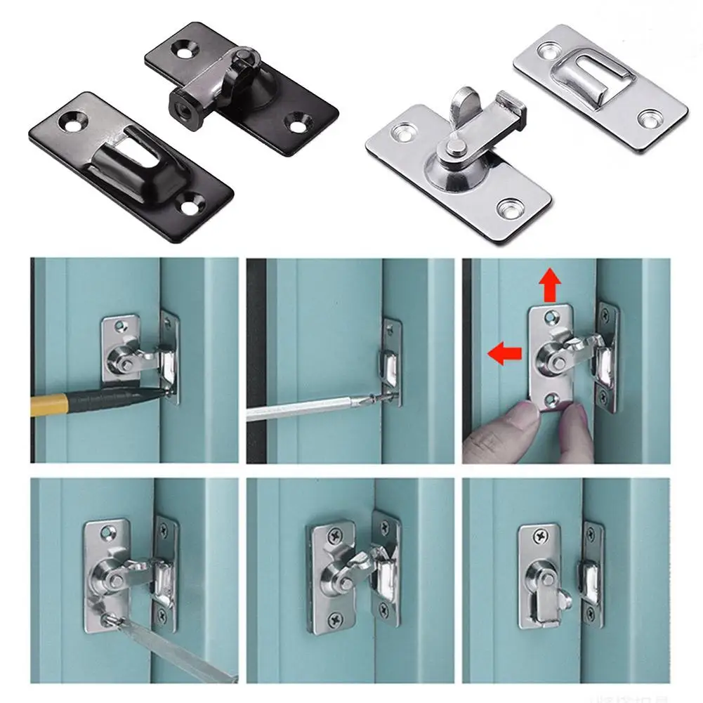 

Door Lock Guard Latch Bolt 90 Degree Steel Angle Cabinet Latch Wine Closet Right Lock Door Lock Barn Toggle Slidi T0U8