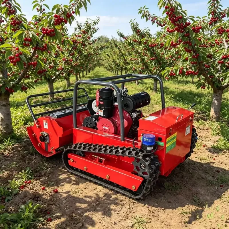 Garden Farm Orchard Use Diesel Powered Tracked Type Euro V EPA Motor Custom Manganese Blades Remote Control Lawn Mower