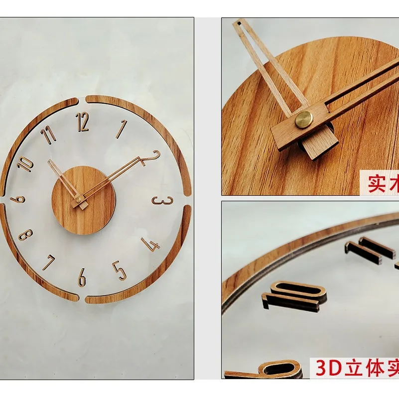 Fashionable, simple and minimalist Nordic creative acrylic round wall clock, suitable for living room, bedroom,silent wall clock