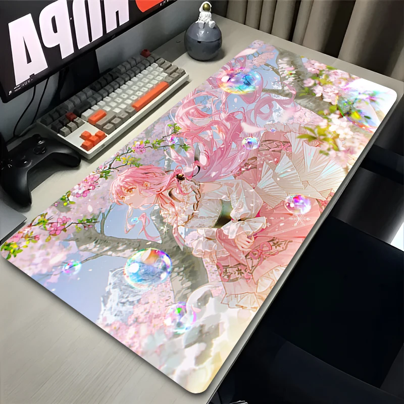 Mouse Pad Laptop Infinity Pink Flower Kawaii Mousepad PC Nikki Gaming Accessories Extended Desk Mat Cute Anime Girl Keyboard Pad