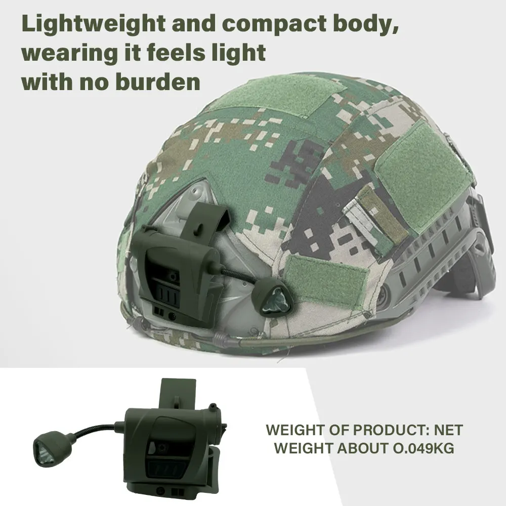 Taktische Helmleuchte, 3 Modi, LED-Taschenlampe, Helmlampe für Outdoor-Nachtbeleuchtung, Laser, Jagd, Militär, Radfahren, Angeln – Detail 15
