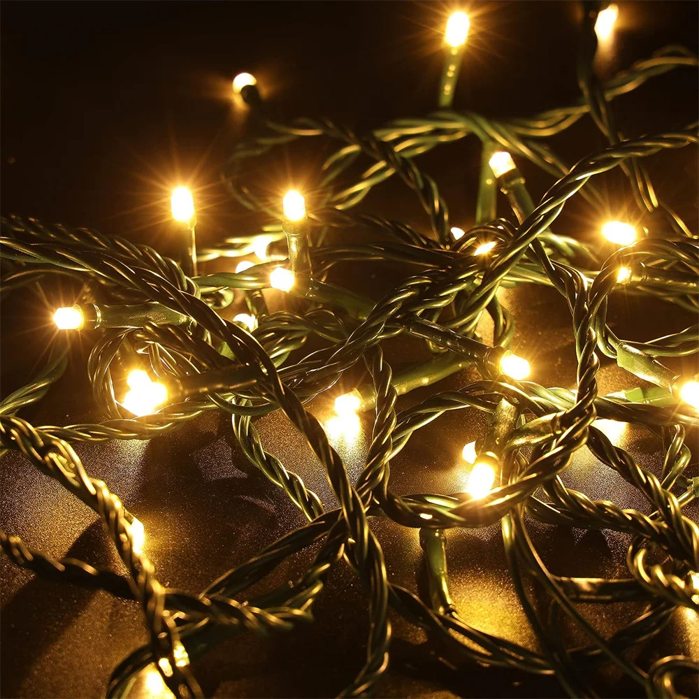 DC24V Holiday String Light Waterproof Indoor Outdoor Christmas Decoration 8 Modes EU/US/AU/UK Plug for Garden/Yard/Fence