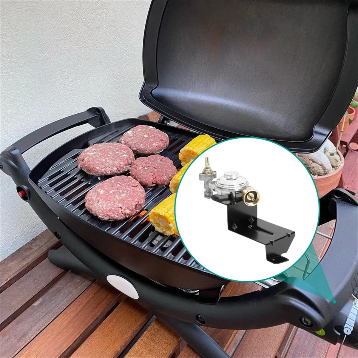 Regulador de válvula 80477 para parrillas de Gas Weber serie Q100 Q120, se aplica a Weber 516002, 516501, 386001, 386002