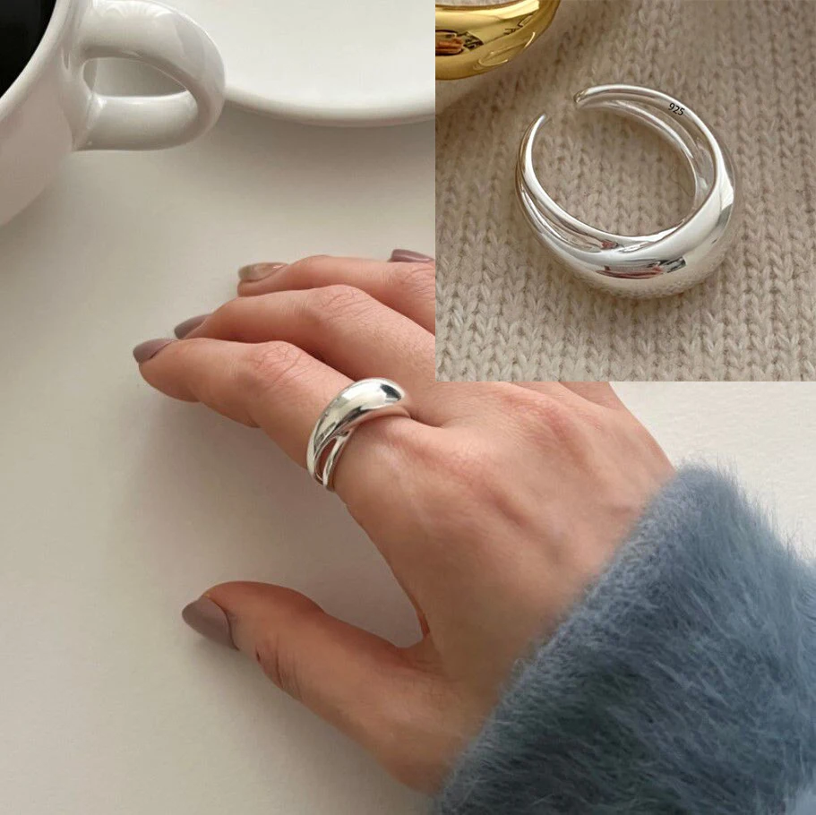 New 925 Sterling Silver Adjustable Stackable Vintage Ring, Gift for Her