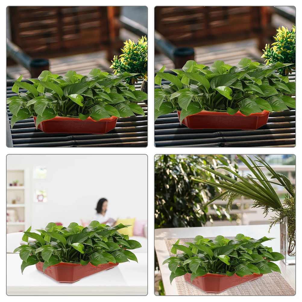 

6Pcs Plastic Flower Pots Bonsai Planter Balcony Garden Drainage Hole Small Plant Pots Indoor Outdoor Planter Flower Pot Stand