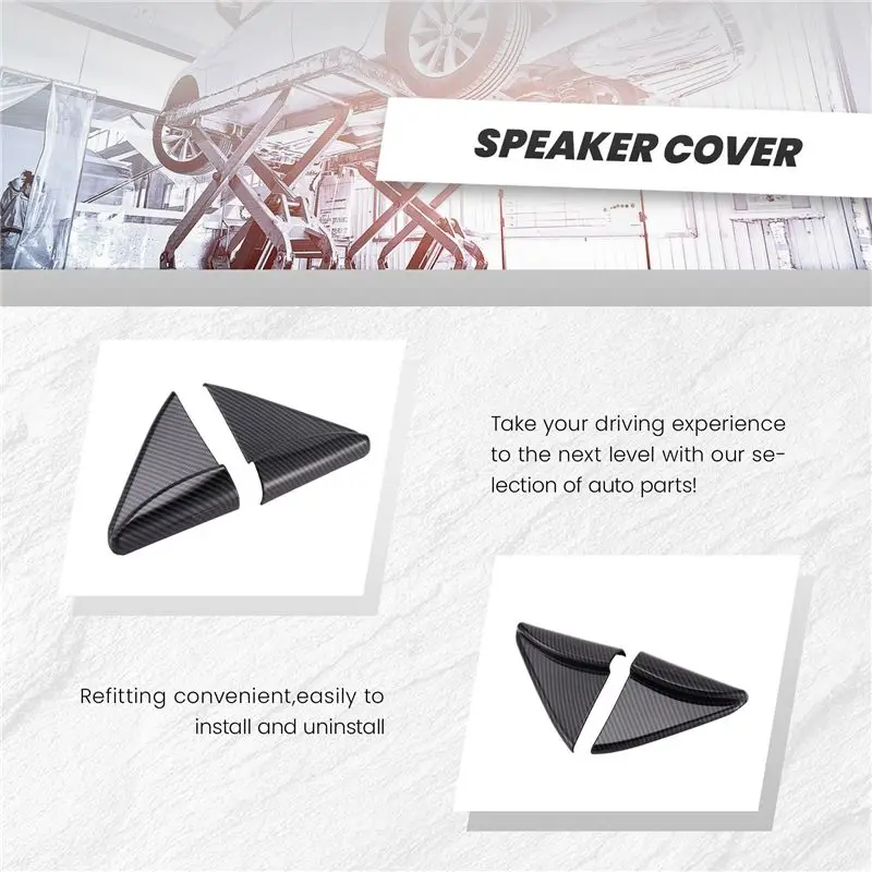 ABIB -For Nissan Navara NP300 2016-2021 Carbon Fibre Car Interior A-Pillar Speaker Horn Cover Trim Frame Sticker Accessories