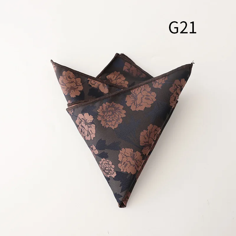 Sapu Tangan Bunga Warna Terang Jacquard Tenun Pola Bunga Sapu Tangan untuk Pria Wanita Kasual Pesta Pernikahan Hadiah Persegi Saku