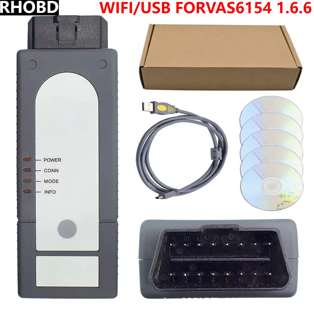 جديد FOROKI 6154 WIFI/USB 6154B 1.6.6 العمل Forporsch Obd2 الماسح الضوئي OD-S6.2.2 الإصدار V1.6.6 لأداة تشخيص السيارة واجهة USB