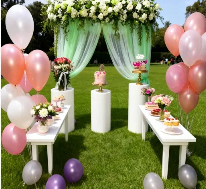 

3pcs/set)Wholesale event furniture white mental plinth stand stage flower stand wedding backdrop decoration for rental qq103