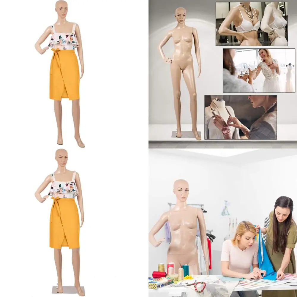 

69 Female Dress Form Mannequin with Rotatable Detachable Arms and Metal Base for Clothing Display