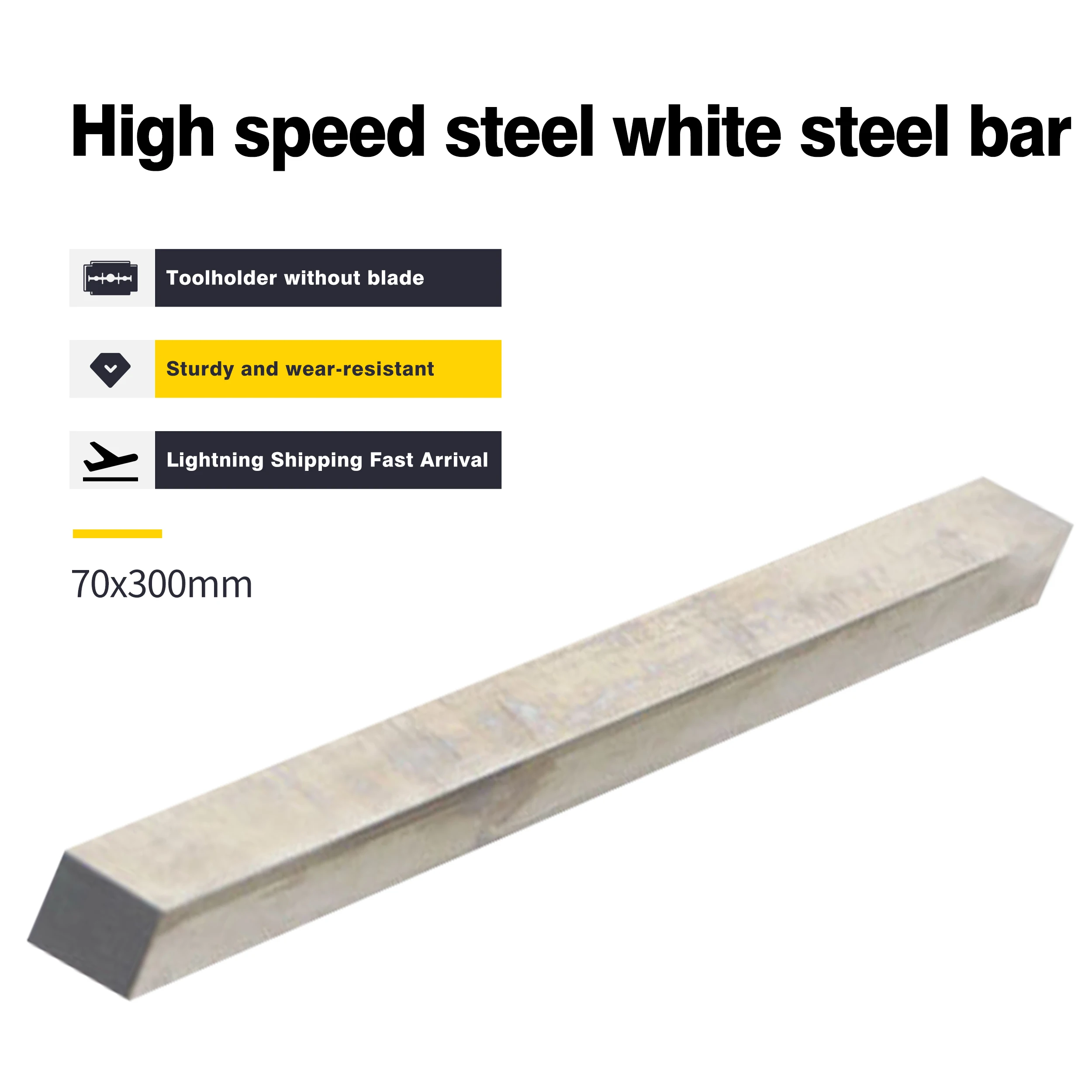 1 Piece  70x300mm High-speed White Steel Knife Blank Welding CNC Turning Multifunction DIY Tools High-performance Wearable Blade