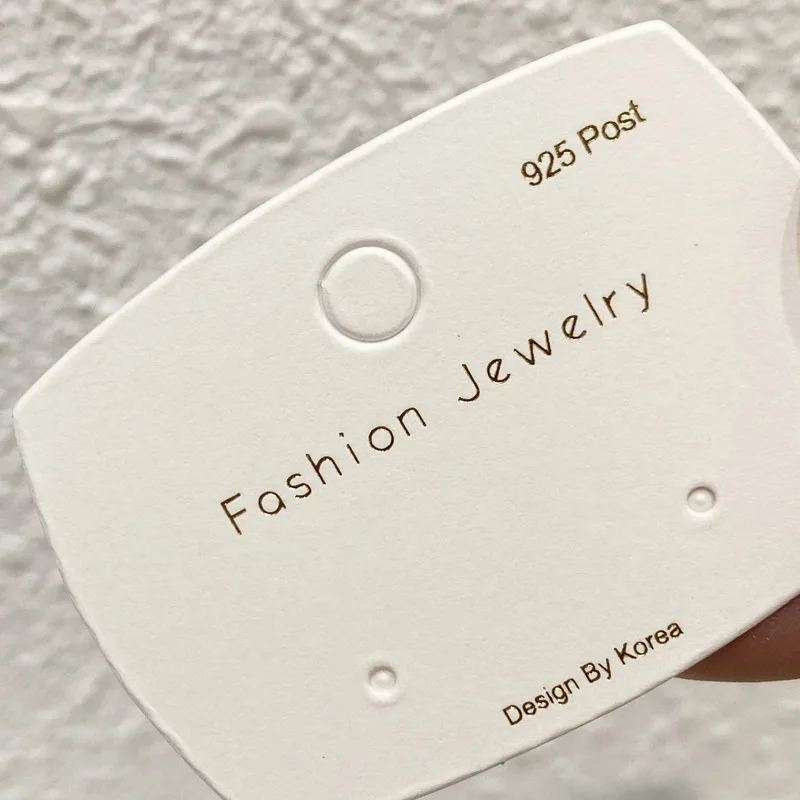 

(100Pcs) Special-shaped earrings cardboard stud earrings card C ring jewelry packaging card LOGO bronzing thickened material