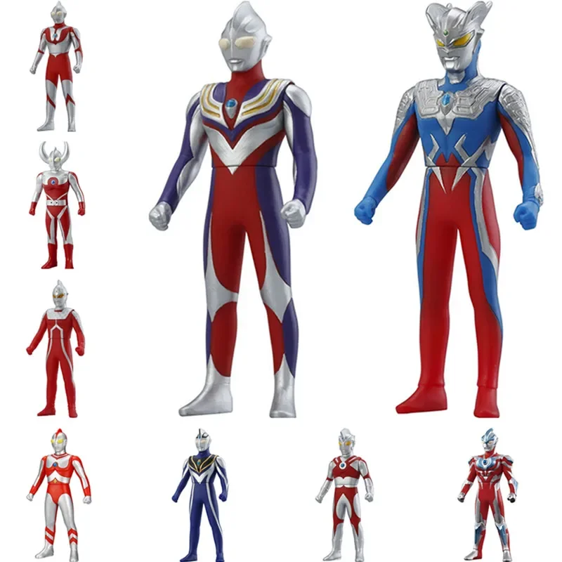 BANDAI Ultraman Tiga Seven Zoffy Ace Taro Leo Ojciec Ultra Figurki Anime Figurka akcji Model kolekcjonerski Kid Coll Zabawka Prezent