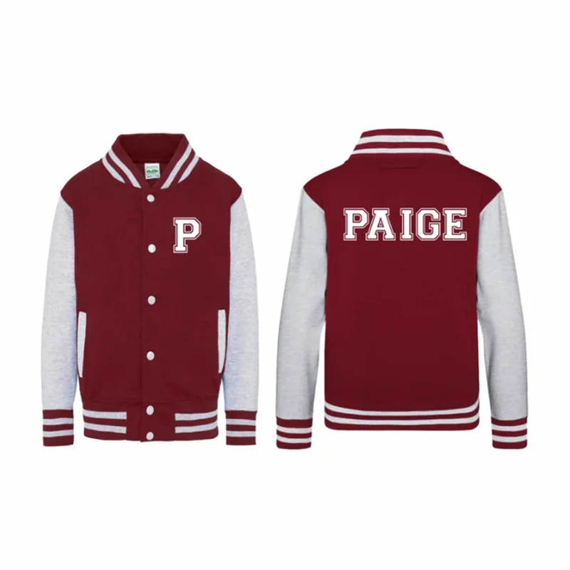 

Personalised Kids Varsity Jacket with Initials and Name at the back, Custom Name Jacket, Cool Jacket for kids, Customised Jacket