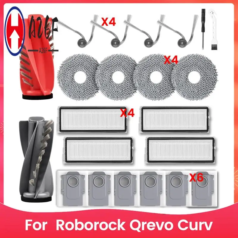 

A26F-для Roborock Qrevo Curv робот-пылесос запасные части основная боковая щетка Hepa фильтр швабра тканевые мешки для пыли