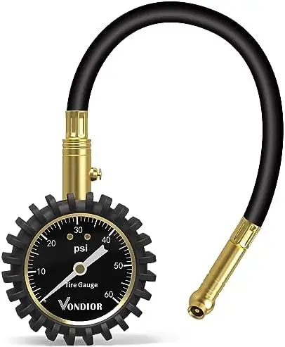 

Vondior Tire Pressure Gauge 0-60 PSI – ANSI Certified, Glow Dial for Car, Truck, Bike Tires
