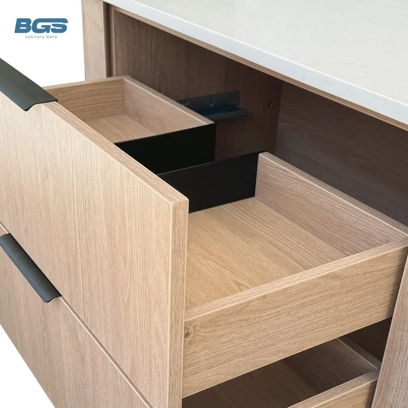 Waterproof PVC Bathroom Vanity Cabinet with Storage Drawers Hotel Bathroom Furniture