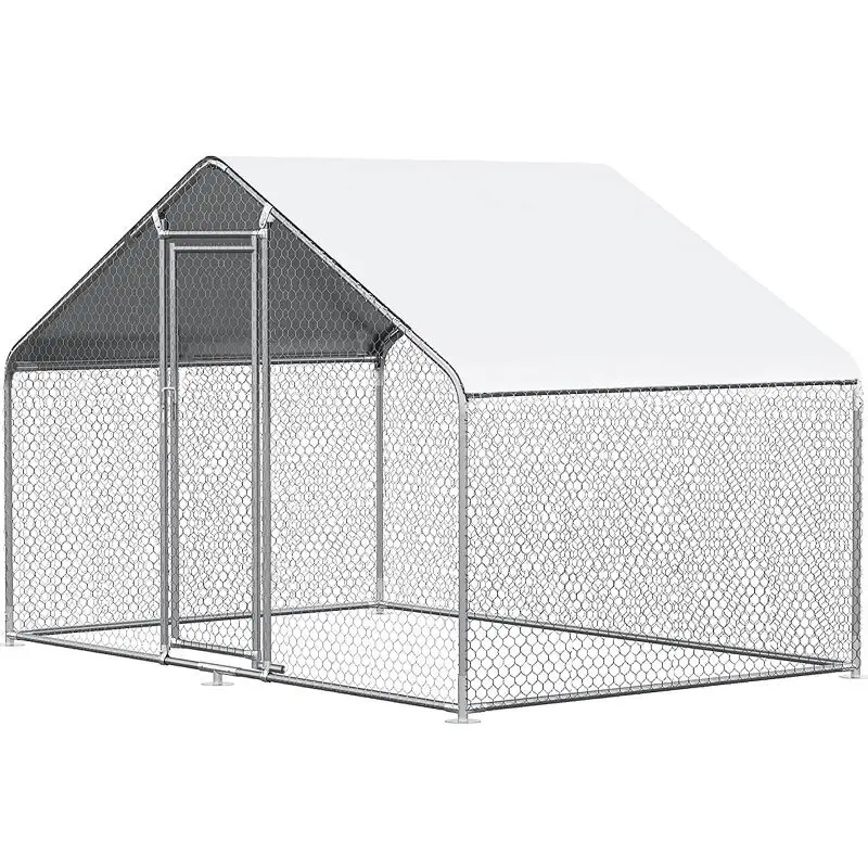 

Outdoor breeding chicken shed, galvanized pipe, sun protection, large movable chicken cage, easy to build chicken